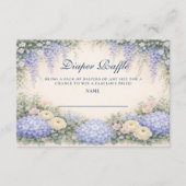 Romantic Blue Hydrangea Garden Diapper Raffle Informatiekaartje (Voorkant)