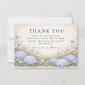 Romantic Blue Hydrangea Wedding Bedankkaart (Voorkant)