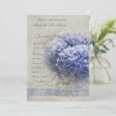 Romantic Blue Hydrangeas Wedding Kaart (Staand voorkant)