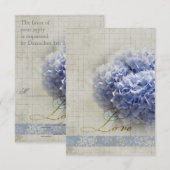 Romantic Blue Hydrangeas Wedding RSVP Kaartje (Voorkant / Achterkant)