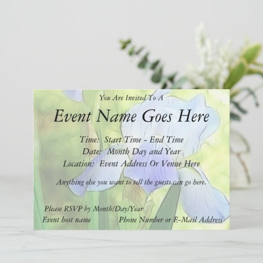 Romantic Blue Iriss Kaart (Staand voorkant)