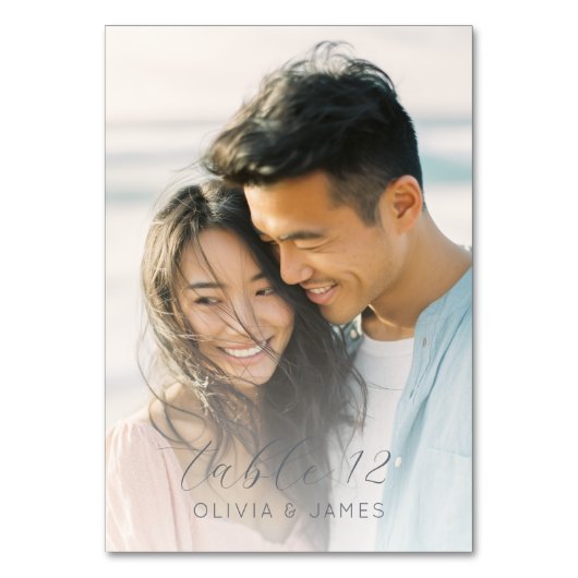 Romantic Blue Minimalist Photo Kaart (Achterkant)