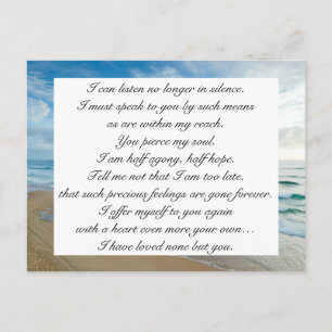 Romantic Blue Ocean Zee Sky Jane Austen Love Quote Briefkaart