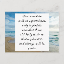 Romantic Blue Ocean Zee Sky Jane Austen Love Quote Briefkaart