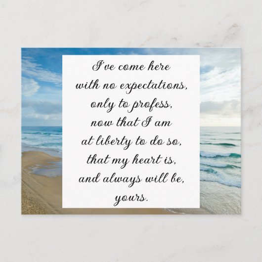 Romantic Blue Ocean Zee Sky Jane Austen Love Quote Briefkaart (Voorkant)