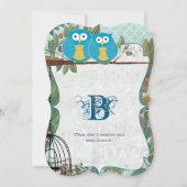 Romantic Blue Owls Marry My Best Friend Wedding Kaart (Achterkant)