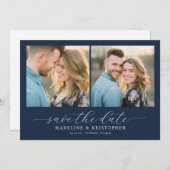 Romantic Blue Photo Save The Date (Voorkant / Achterkant)