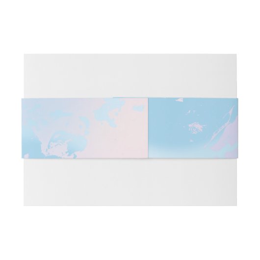 Romantic Blue Pink Peach Abstract Floral Pastel Uitnodigingen Wikkel (Achterkant Voorbeeld)