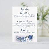 Romantic Blue Regency Gay Botanical Silhouette Informatiekaartje (Staand voorkant)