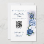 Romantic Blue Regency Gay Botanical Silhouette  Save The Date (Achterkant)