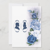 Romantic Blue Regency Gay Botanical Silhouette  Save The Date (Achterkant)