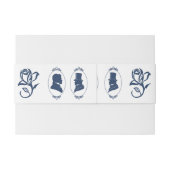 Romantic Blue Regency Gay Botanical Silhouette Uitnodigingen Wikkel (Achterkant Voorbeeld)