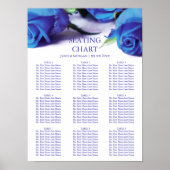 Romantic Blue Rozen Wedding Seating Chart Poster (Voorkant)