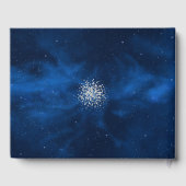 Romantic Blue Universe met Silver Confetti Gastenboek (Achterkant)