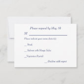 Romantic Blue Waterverf Floral Menu Weddenschap RS (Achterkant)