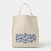Romantic Blue Waterverf Floral Pattern Tote Bag (Achterkant)