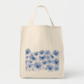 Romantic Blue Waterverf Floral Pattern Tote Bag (Voorkant)