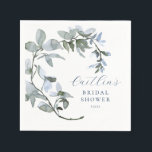 Romantic Blue Waterverf Floral Vrijgezellenfeest Servet<br><div class="desc">Romantic Waterverf Blue Floral Vrijgezellenfeest Napkins</div>