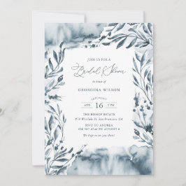 Romantic Blue Waterverf Foliage Vrijgezellenfeest Kaart