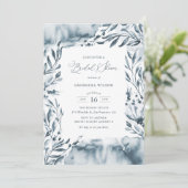 Romantic Blue Waterverf Foliage Vrijgezellenfeest Kaart (Staand voorkant)