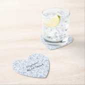 Romantic Blue White Floral Bridal Shower Kartonnen Onderzetters (Insitu)