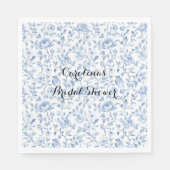 Romantic Blue White Floral Bridal Shower Servet (Voorkant)