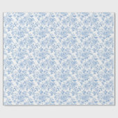 Romantic Blue White Flowers Bridal Shower Cadeaupapier (Vlak)