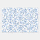 Romantic Blue White Flowers Bridal Shower Inpakpapier Vel (Voorkant 3)
