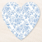 Romantic Blue White Flowers Bridal Shower Kartonnen Onderzetters (Voorkant)