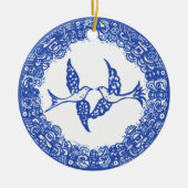 Romantic Blue & White Willow Foto Birds Wedding Keramisch Ornament (Voorkant)