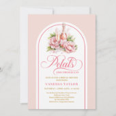 Romantic blush and gold bridal shower invite art kaart (Voorkant)