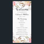 Romantic Blush Bloom Floral Wedding Programme Programmakaart<br><div class="desc">Deze Romantic Blush Bloom Wedding Program Card biedt een afbeelding van geschilderde waterverf bloemen in zwart roze en witte,  olijfgroene bladeren met handgeschreven letters. Voor meer geavanceerde aanpassing van dit ontwerp,  te klikken gelieve de knoop "aanpassen". Overeenkomende objecten zijn ook beschikbaar.</div>