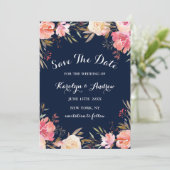 Romantic Blush Bloom Floral Wedding Save the Date (Staand voorkant)