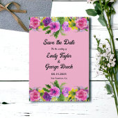 Romantic Blush Bloom Rozen Summer Floral Wedding Save The Date