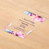 Romantic Blush & Blue Wedding Invitation Acryl Uitnodigingen (Laagn)
