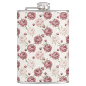 Romantic Blush & Burgundy Peony Floral Pattern Heupfles (Voorkant)