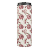 Romantic Blush & Burgundy Peony Floral Pattern Thermosbeker (Achterkant)