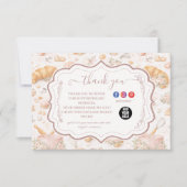 Romantic Blush Croissant Bakery Business Bedankkaart (Voorkant)