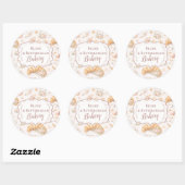 Romantic Blush Croissant Bakery Business Ronde Sticker (Vel)