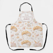 Romantic Blush Croissant Bakery Business Schort (Voorkant)
