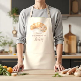 Romantic Blush Croissant Bakery Business Schort