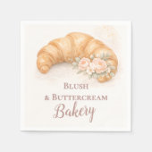 Romantic Blush Croissant Bakery Business Servet (Voorkant)