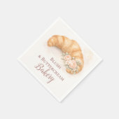 Romantic Blush Croissant Bakery Business Servet (Hoek)