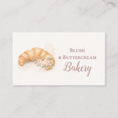 Romantic Blush Croissant Bakery Business Visitekaartje (Voorkant)