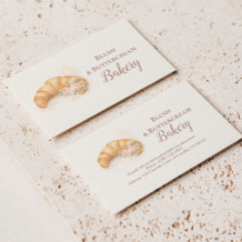 Romantic Blush Croissant Bakery Business Visitekaartje