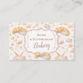 Romantic Blush Croissant Bakery Business Visitekaartje (Voorkant)