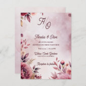 Romantic Blush Ethereal Mauve Wedding Invitation Uitnodiging Briefkaart (Voorkant / Achterkant)