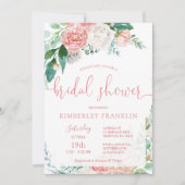 Romantic Blush Floral and Gold Vrijgezellenfeest I Kaart (Voorkant)