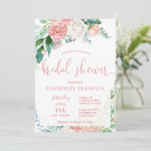Romantic Blush Floral and Gold Vrijgezellenfeest I Kaart (Staand voorkant)