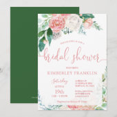 Romantic Blush Floral and Gold Vrijgezellenfeest I Kaart (Voorkant / Achterkant)